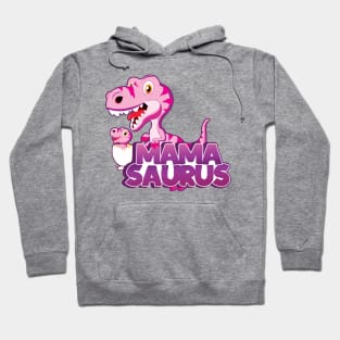 'MamaSaurus Pink Dino' Cool Dinosaurs T Rex Gift Hoodie